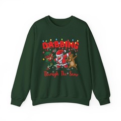 Christmas Sweatshirt – Holiday Apparel Pullover – Dabbing Snowflake Design,