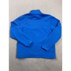 Adidas Mens Blue Quilted Fleece 1/4 Zip Pullover Mock Neck Jacket XL