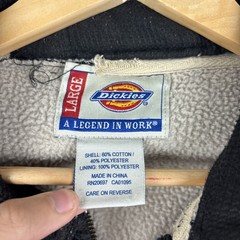 Vintage Dickies Waffle Knit Fleece Lined Jacket Men’s Large Black Faded Zip Up