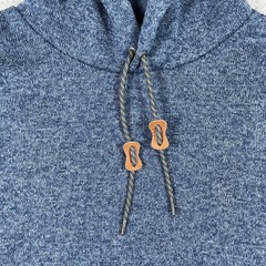 Quiksilver Keller Hood Hoodie Mens Large Blue Marl Fleece Pullover Sweatshirt