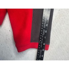 The North Face Mens Fleece Hoodie Red Charcoal Grey Colorblock Pullover Large