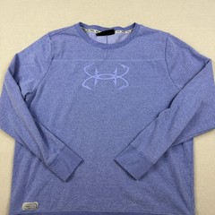 Under Armour Sweatshirt Men 2XL Blue Solid Fishing Crew Hook UA Pullover XXL