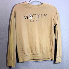 Athletic Works Disney Mickey Mouse Beige Crewneck Pullover Sweatshirt M