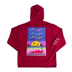 PUMA Scuderia Ferrari Miami Graphic Pullover Hoodie Mens Size XL Deep Red NEW