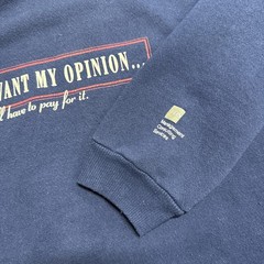 Vintage Quote Sweatshirt Mens XL Navy 90s USA Funny Opinion Finance Parody