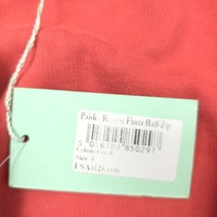 $450 Aries Cotton Reverse Fleece Coral Paisley Half Zip Sweatshirt Mens Large