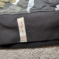 Triple Five Soul Camo Hoodie Mens XXL Black Quilted Patches Skater Style Army