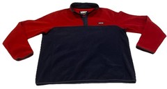 Lands End Quarter Zip Micro Fleece Deep Red And Navy XLT 515167 XL Tall
