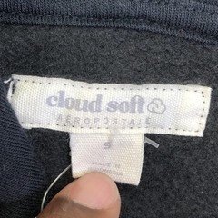 Aeropostale Cloud Soft Hoodie Sweatshirt Mens Small Black Full Zip Fleece Solid
