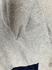 Adidas Men’s S2S Kangaroo Grey Blue Pullover Hoodie Sweatshirt Zip Sides Small