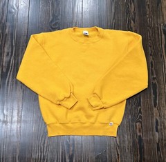 Russell Athletic Y2K Long Sleeve Sweatshirt Men’s Small Yellow Cotton Polyester