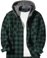 Hoodie Blue-Red-Purple-Green Dark Gray Shirt Flannel Look L-XL-2XL-3XL Free Ship