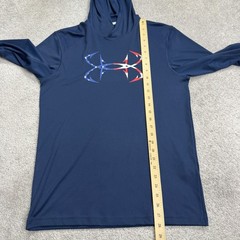Under Armour Iso-chill Hoodie Shirt Mens Small Blue Fish Hook Logo Boat Light