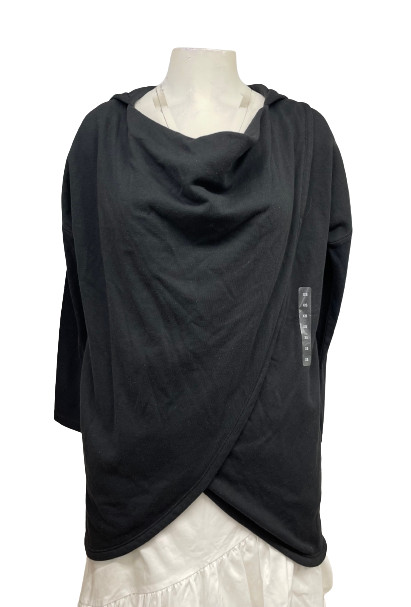 LAUREN RALPH LAUREN WOMEN’S LONG SLEEVE HODDIE PULLOVER BLACK SIZE XXS