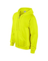 G126 Gildan DryBlend Adult 50/50 Full-Zip Hooded Sweatshirt -Safety Green-S