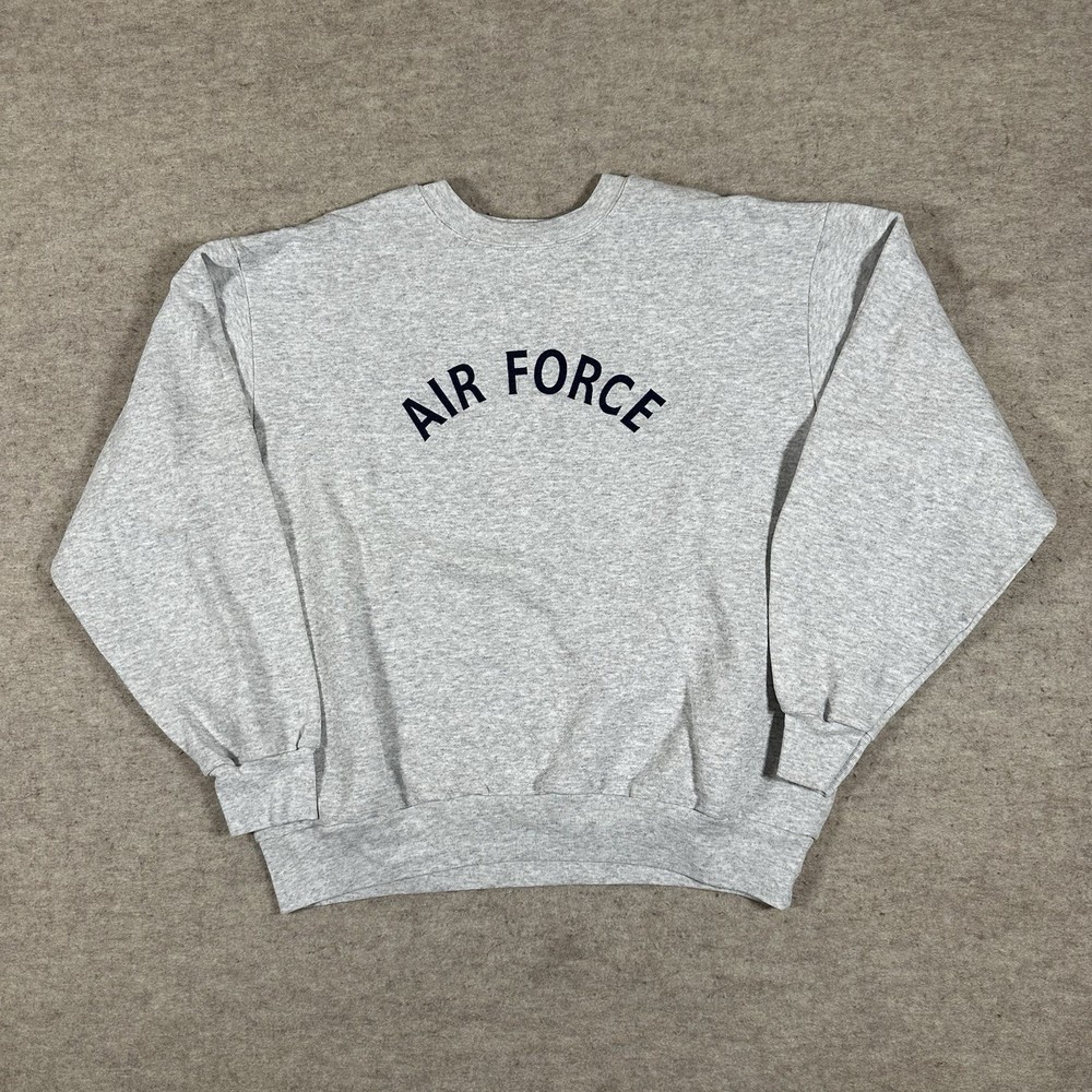 Vintage 90s US Air Force Spell Out Sweatshirt Size Medium? Crewneck Gray