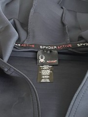 Spyder Men’s Large Full Zip Hoodie Front Pockets NWT Blue Ribbed