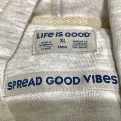 NEW Mens LIFE IS GOOD Solid Simply True Fleece Zip Hoodie Light Heather Gray XL