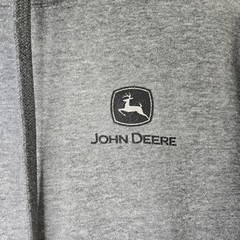 John Deere Mens Heather Gray Pullover Hoodie Graphic Sweatshirt Size Medium