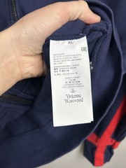 vivienne westwood hoodie zip up mens cotton size XL navy red