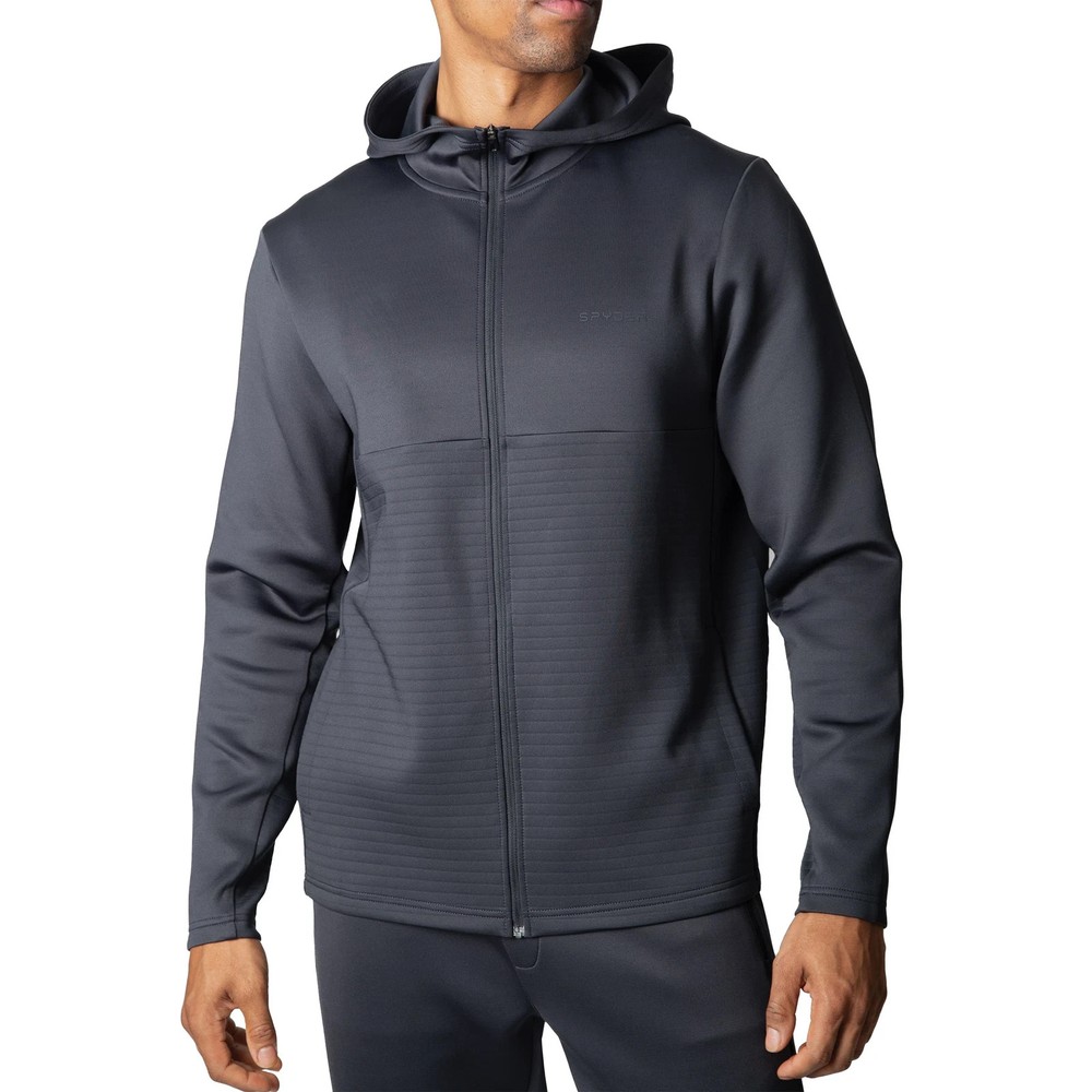 Spyder Men’s Full Zip Hoodie 2-Front Pockets Stretch fabric Moisture Wicking