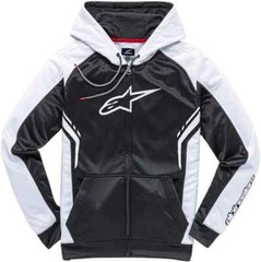 Alpinestars Strike Zipped/Hooded Fleece with Hoody/Hoodie – Black / White