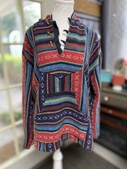 Multicolor Hippie Hoodie Mexican Baja Unisex (T)