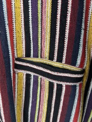 Hoodie One Size Multicolor Woven Drug Rug Zip Jacket Unisex Pockets Mua World