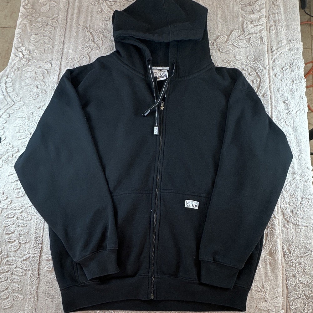 Pro Club Men’s Heavyweight Full Zip Hooded Hoodie w/ Pockets Black XL