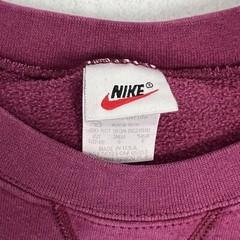 Vintage Nike Mini Swoosh Deep Red Maroon Crewneck Sweatshirt L USA Distressed