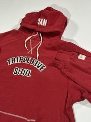 Vintage 90s Triple Five Soul 555 Hoodie Sweatshirt Men XL Red Pullover Y2K Rare