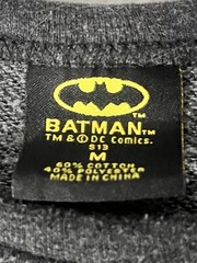Batman Mens EUC Vintage Look M Regular Gray Crewneck Pullover Long Sleeve