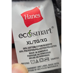 Hanes Hoodie Men’s XL Charcoal Eco Smart Drawstring Pullover Pockets NWT