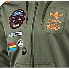 ADIDAS ORIGINALS STAR WARS REBEL XWING MILITARY GREEN HOODED TRACK TOP JACKET