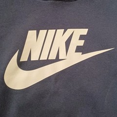 Nike Hoodie Mens XXL Blue Big Center Swoosh Spellout Pull Over Long Sleeve