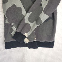 EUC STAPLE Camo Hoodie Size M Logo GOOD LUCK FEAR NONE POSTIVE SOCIAL CONTAGION