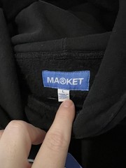 MARKET Chinatown Market Designer Hoodie Pullover Sweater Mens Size Large Black