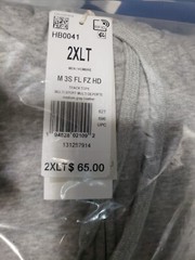 adidas Men’s Essentials Fleece 3-Stripes Full-Zip Grey Heather – XXL TALL 65.00
