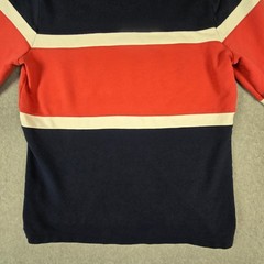 L.L. Bean Sweatshirt Mens Size Medium Pullover Crewneck Stripe Red White Navy