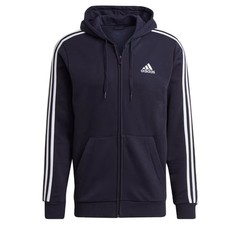 adidas men Essentials Fleece 3-Stripes Full-Zip Hoodie GK9051