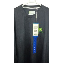 John Deere Men’s Long Sleeve L T-Shirt Embroidered Logo Crew Neck Black NWT