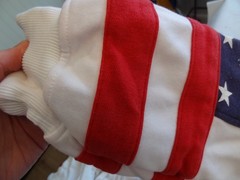 Vintage Antigua United States Flag US All Over Sweatshirt Men’s Large Flaws