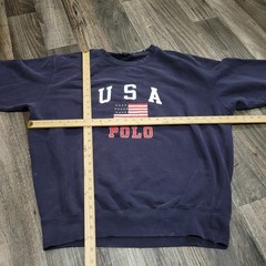 Polo by Ralph Lauren USA American flag navy blue, red, white sweatshirt size 2XL