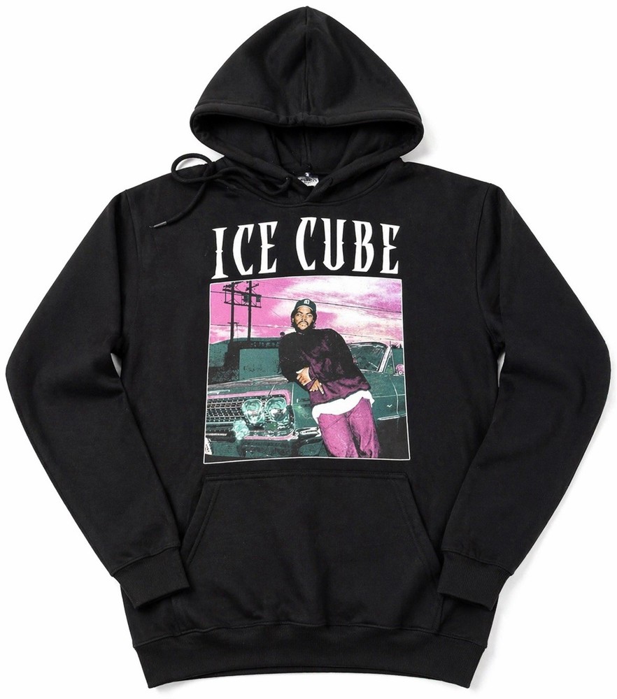 Ice Cube Graphic Hoodie Mens Medium Black Hip Hop Rap 90s Streetwear