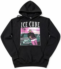 Ice Cube Graphic Hoodie Mens Medium Black Hip Hop Rap 90s Streetwear