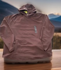 All In Motion XXL Long Sleeve Brown Hoodie Recycled Polyester & Spandex