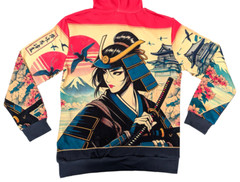 AMIALA Japanese Female Samurai Hooded Sweatshirt, 3D Unisex Hoodie S M L XL 2XL