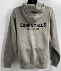 Authentic Fear of God Essentials Men’s Dark Oatmeal Pullover Hoodie Size Large