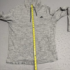 Adidas Essentials Pique Drawstring Hoodie Heather Grey BS3232 Men’s Large