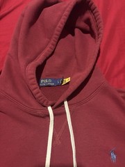 Polo Ralph Lauren Men’s Burgundy Logo Fleece Pullover Hoodie ( Worn Once )